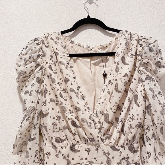 FOR LOVE & LEMONS PAISLEY MIDI DRESS size M - Picture 7 of 12